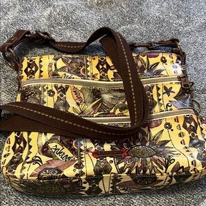 Sakroots Brown and Yellow Crossbody Bag
